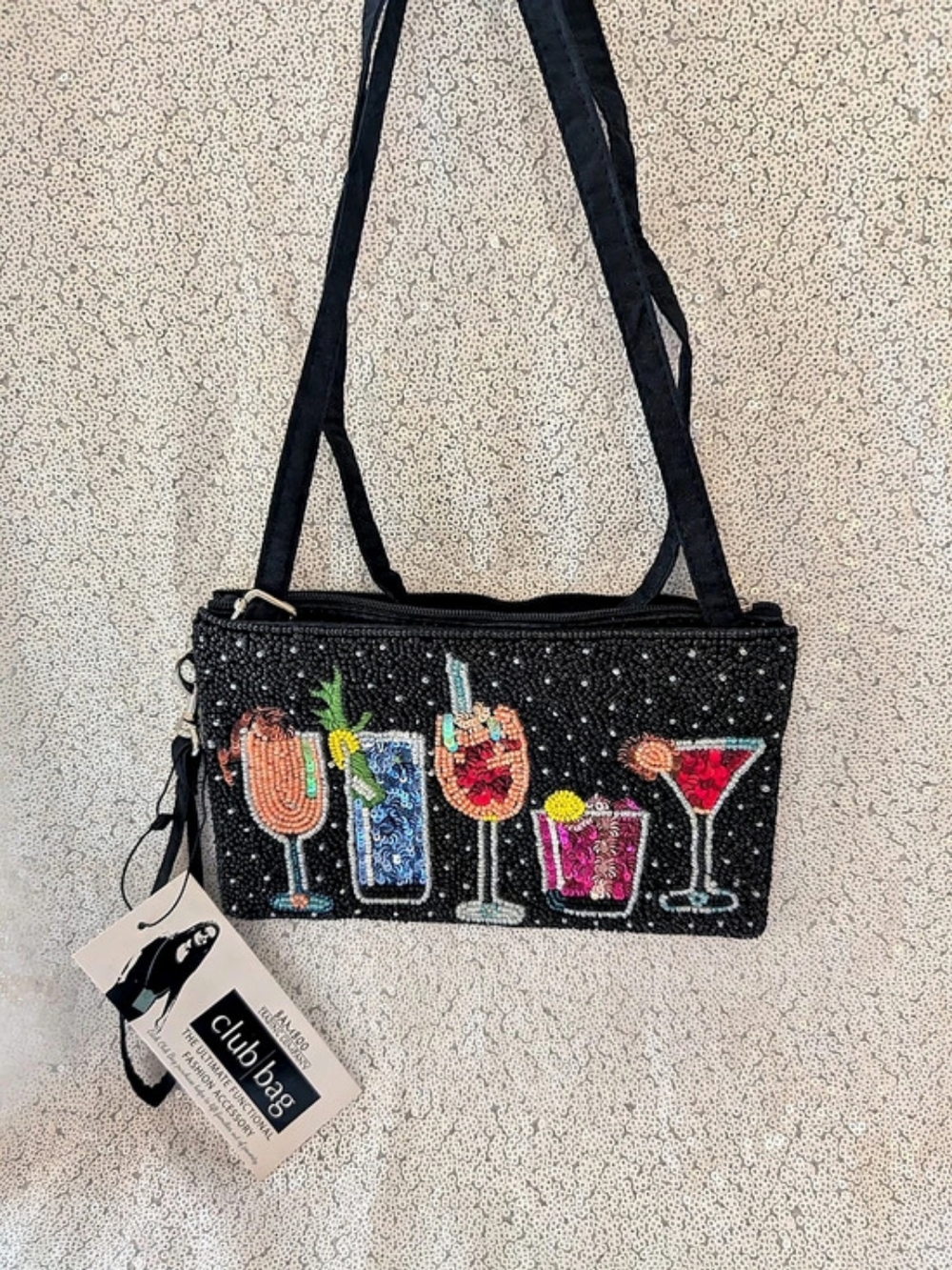 Club Bag Bamboo Trading Company Beaded Cocktail Shoulder Bag NWT